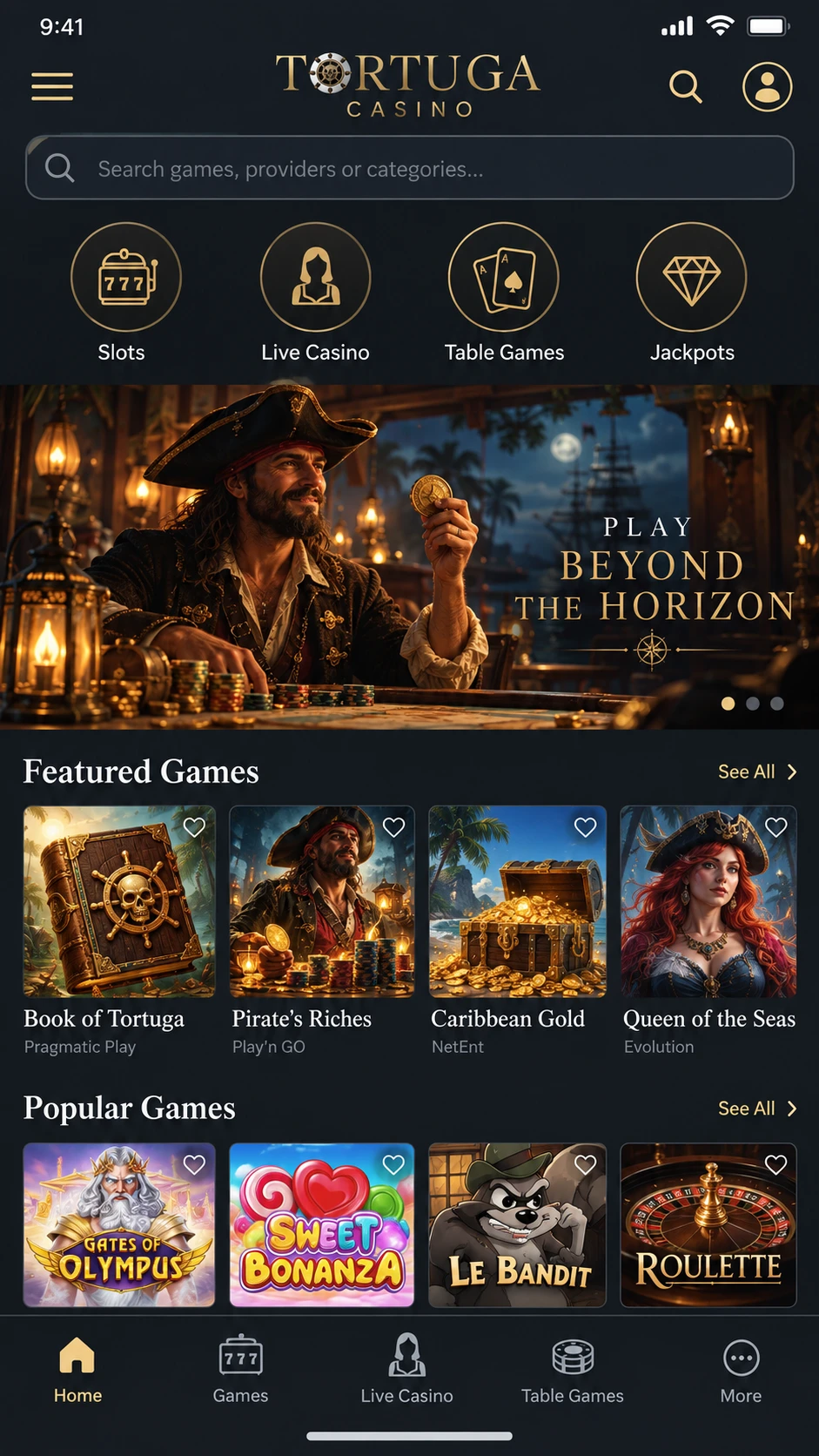L'application Tortuga Casino
